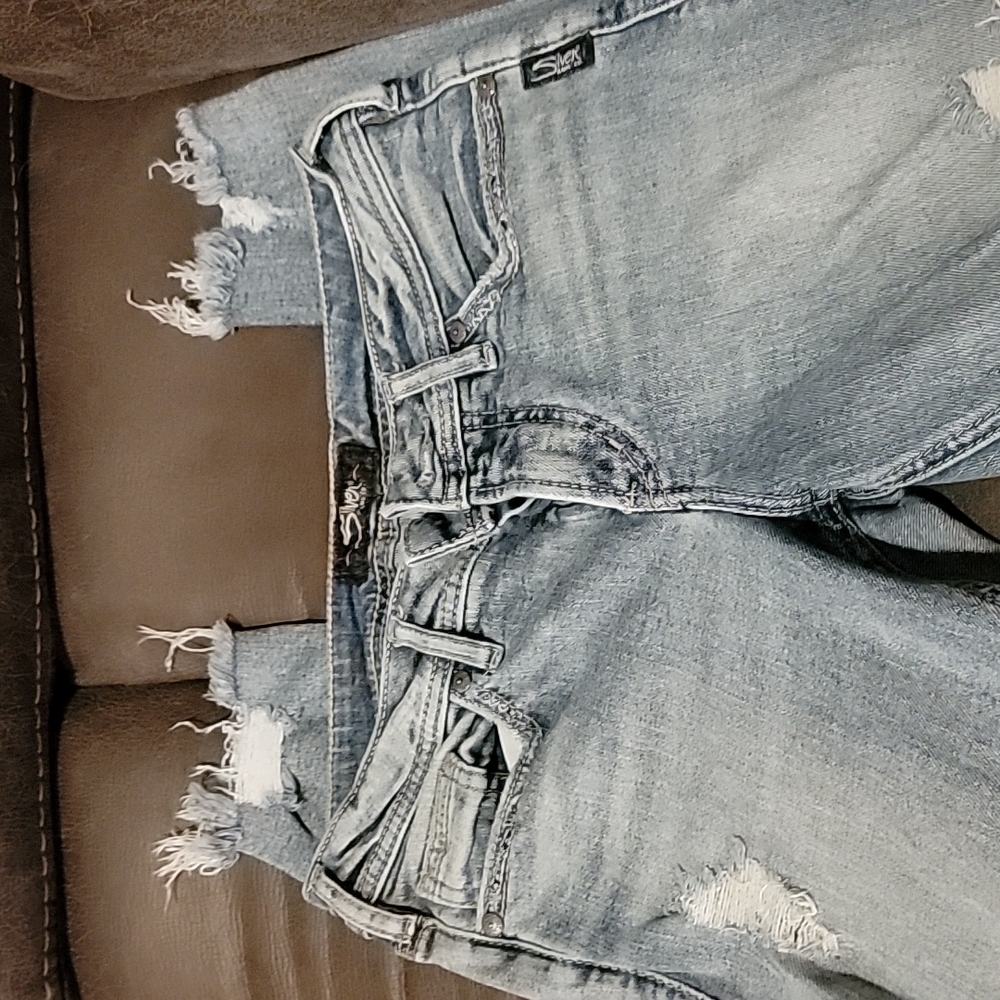 Silver Skinny Jeans